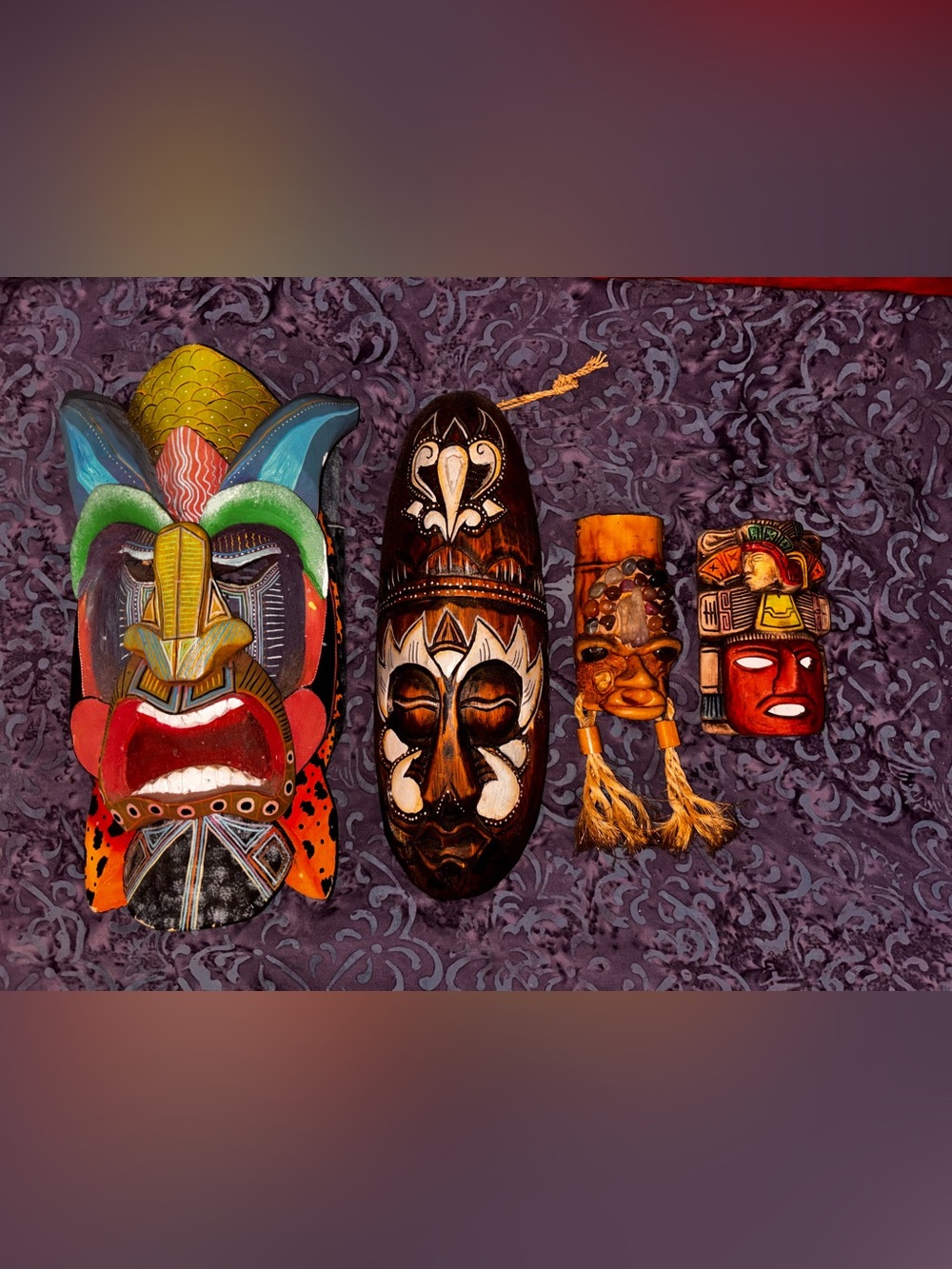 Hand made Carved Wooden Tribal Masks. Boruca mask